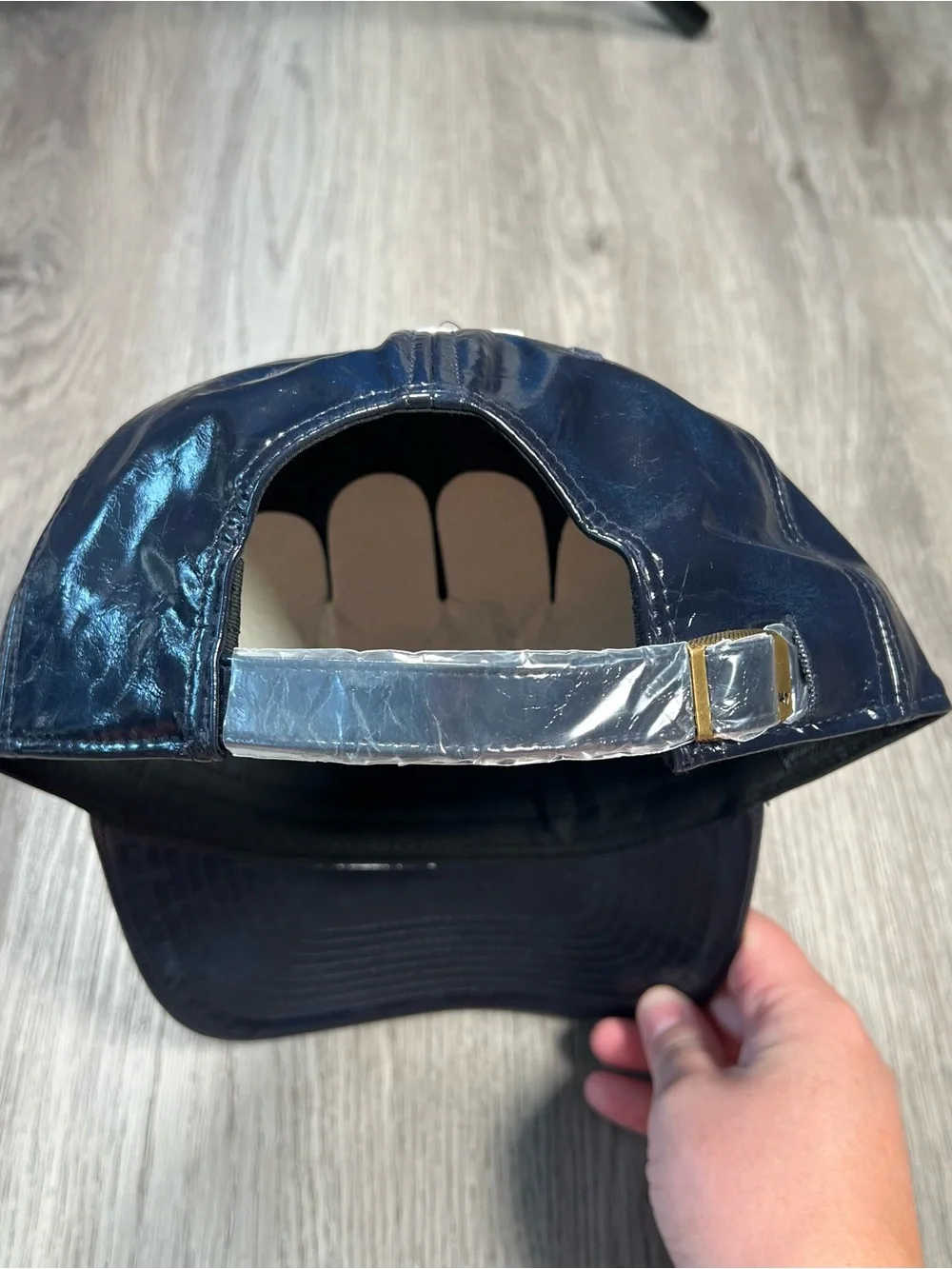 New '47‎ Brand Anthropologie New York Yankees Navy Baseball Hat Cat Faux Leather